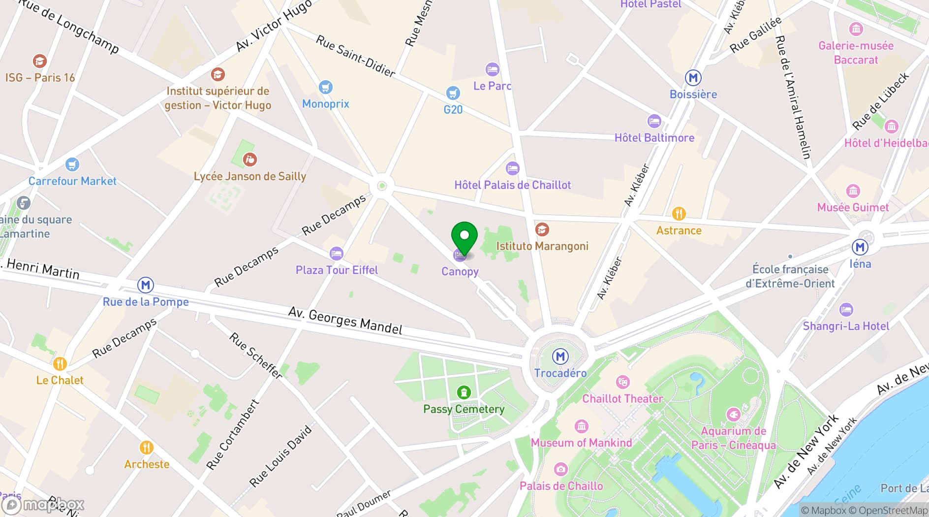 Map showing Canopy by Hilton Paris Eiffel Tower
