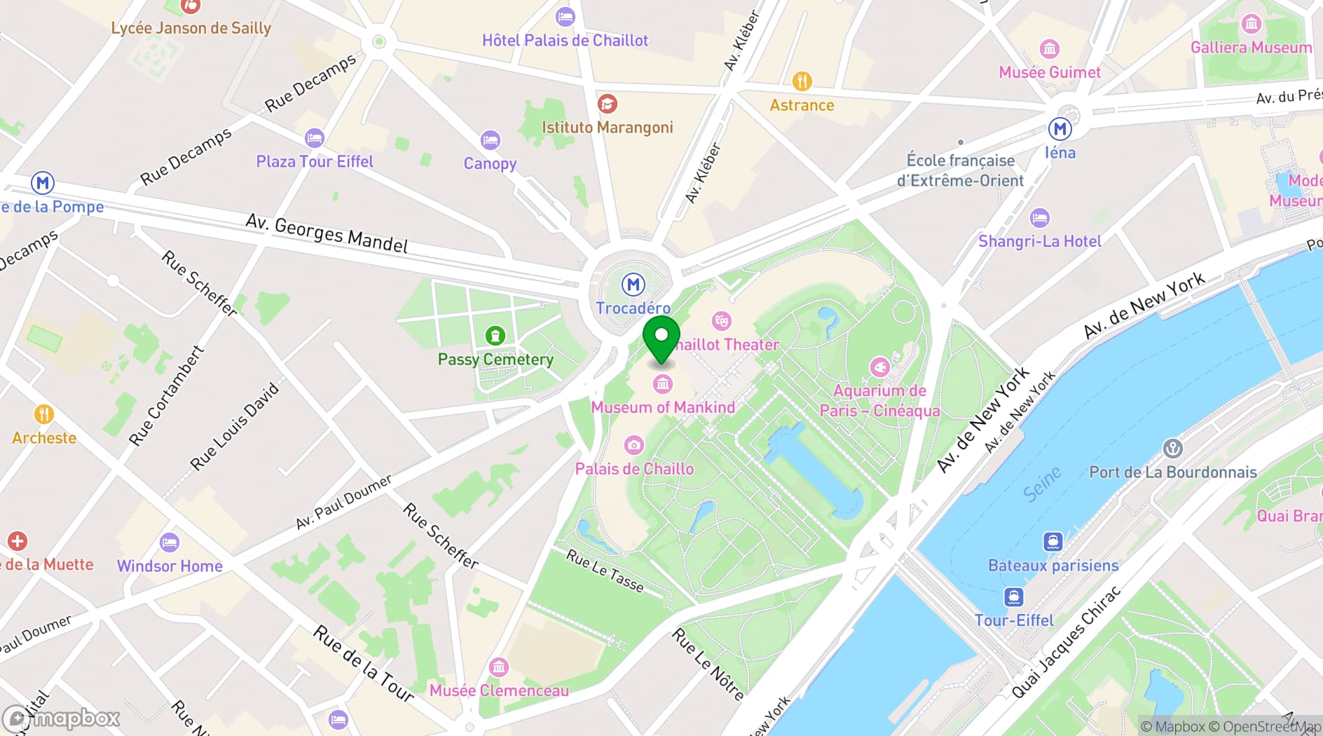 Map showing Café de l'Homme