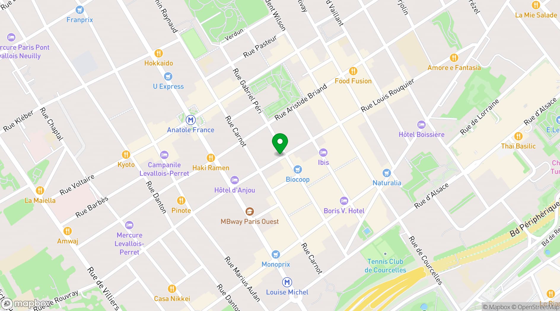 Map showing Hotel Chevallier