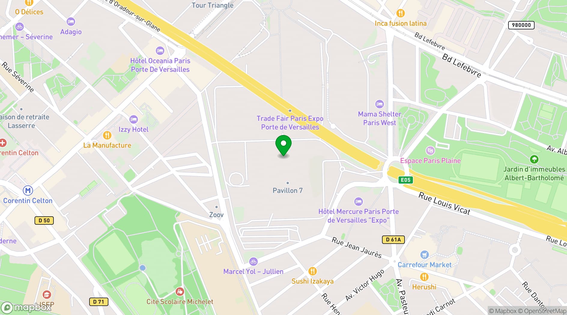 Map showing Terminal 7