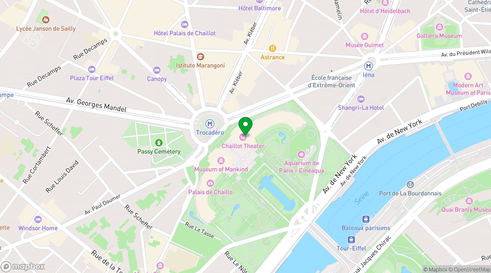Map showing Cité de l'architecture et du patrimoine