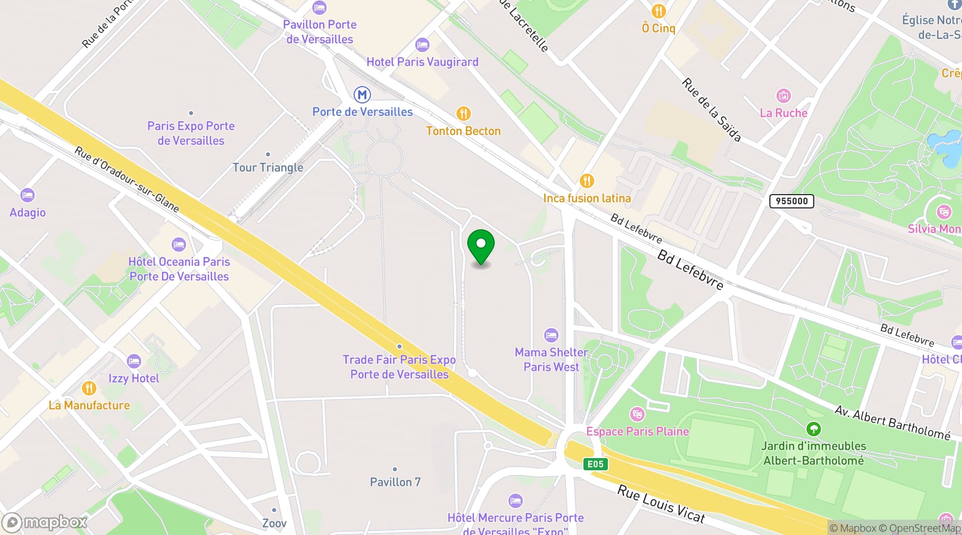 Map showing Paris Expo Porte de Versailles