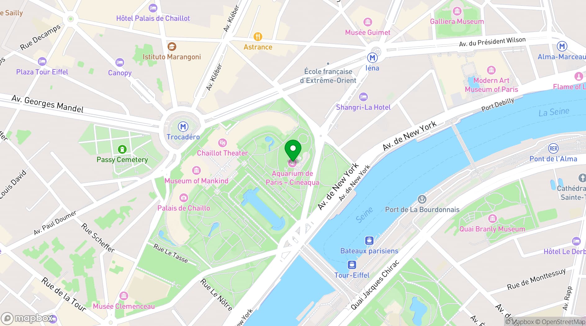 Map showing Aquarium de Paris