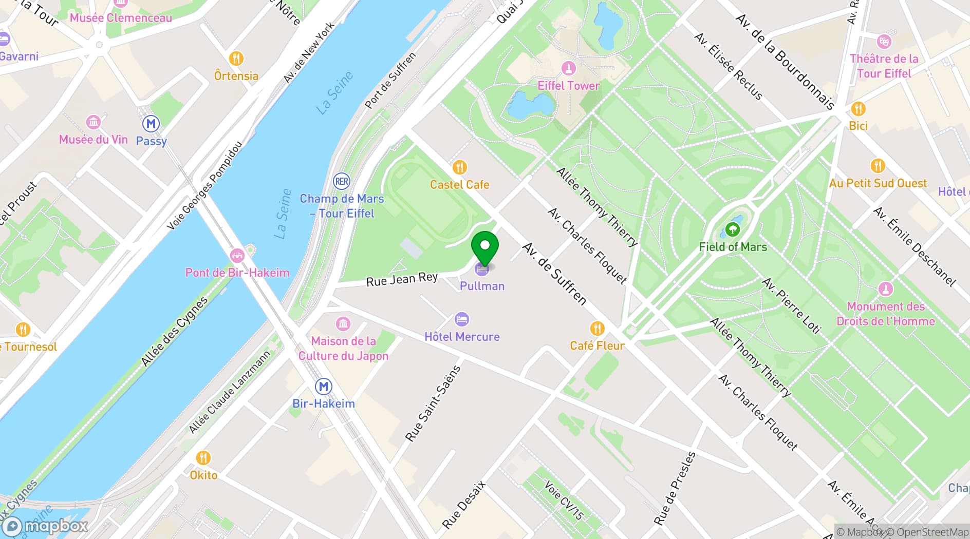 Map showing Pullman Paris Tour Eiffel (Paris)