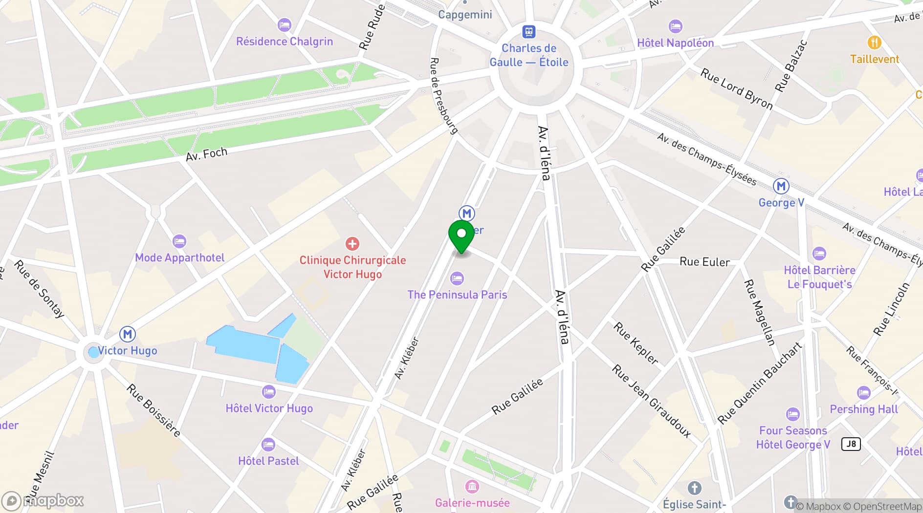 Map showing The Peninsular Paris