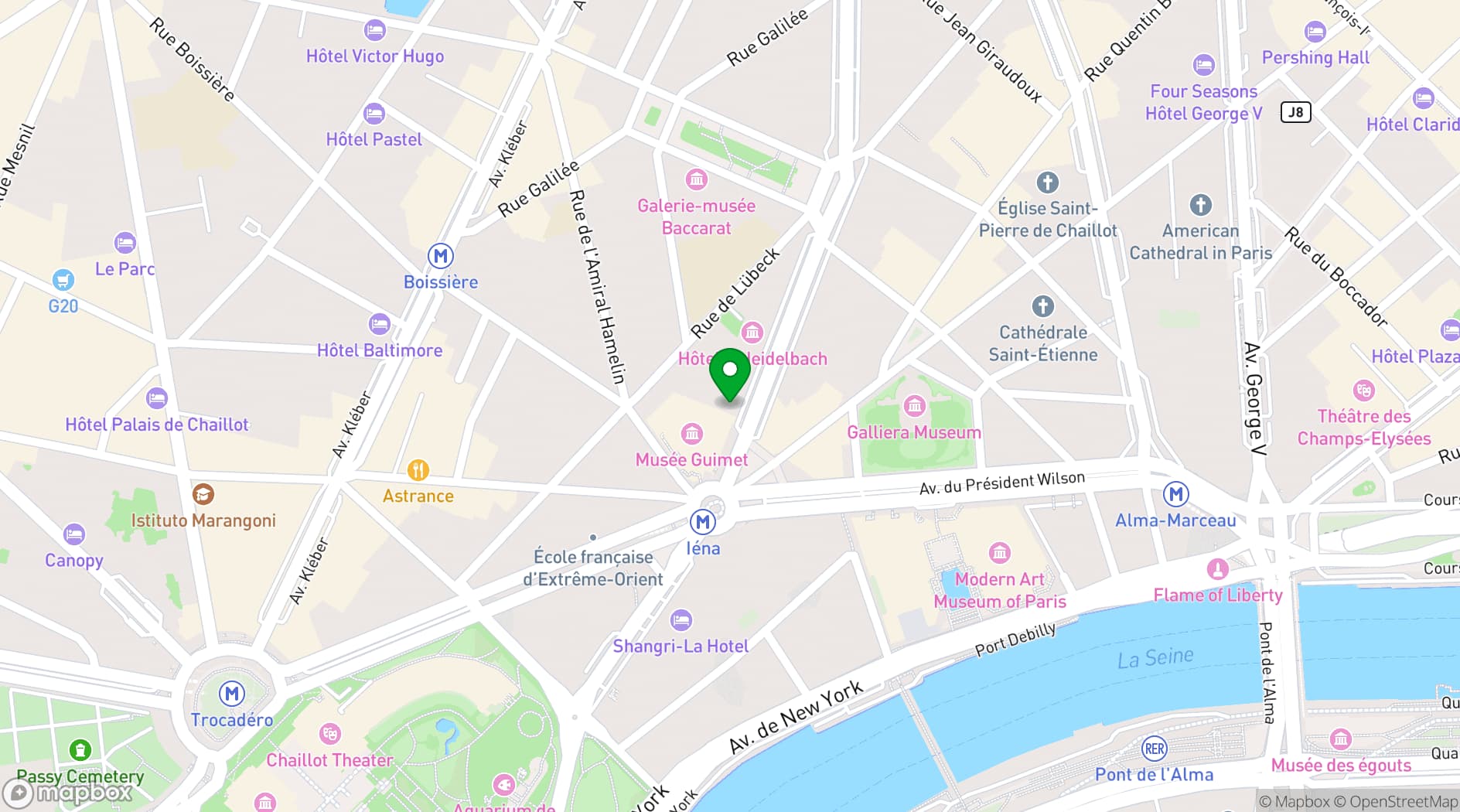 Map showing Hôtel des Arts & Métiers