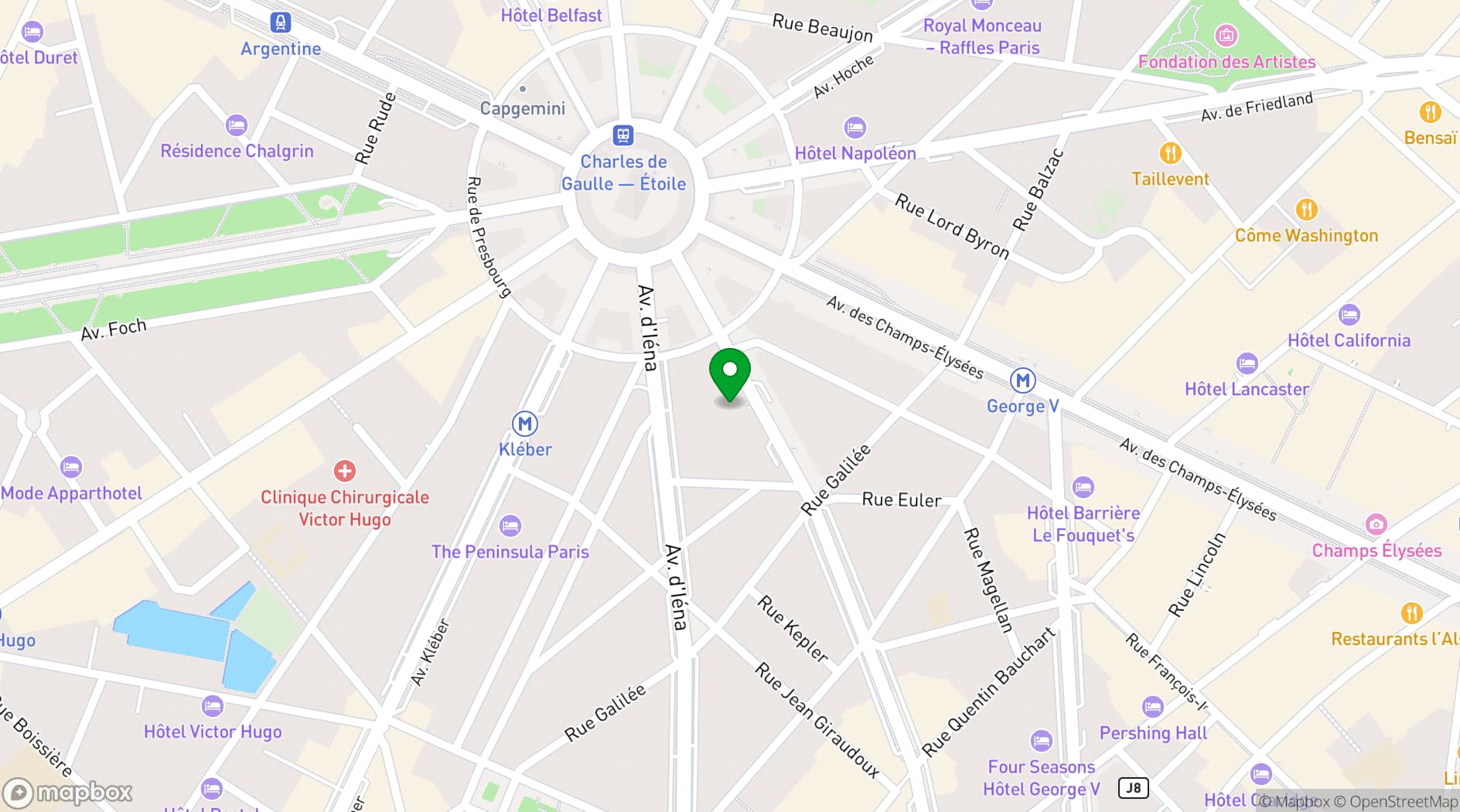 Map showing La Galerie Bourbon