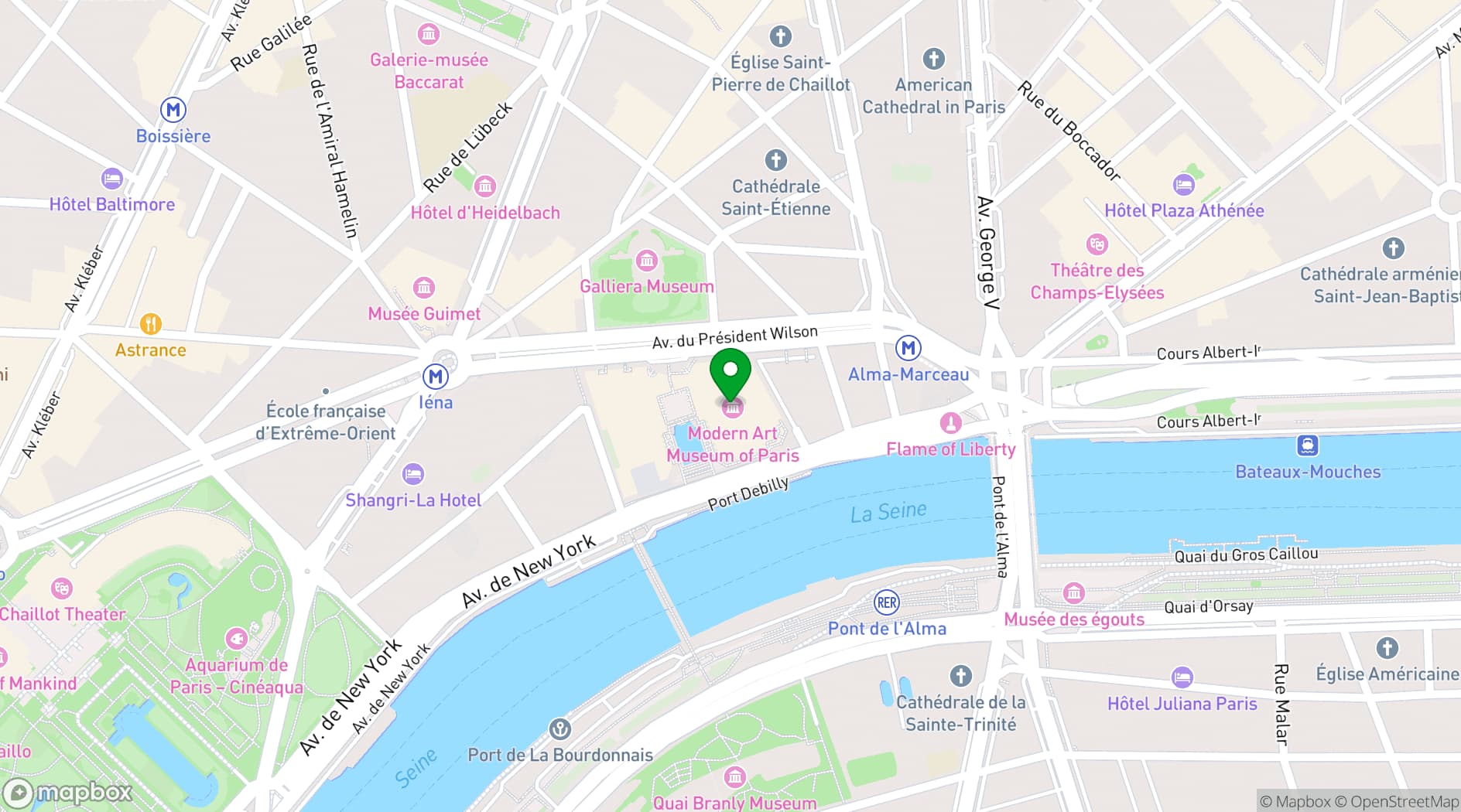 Map showing Musée d'Art Moderne de Paris