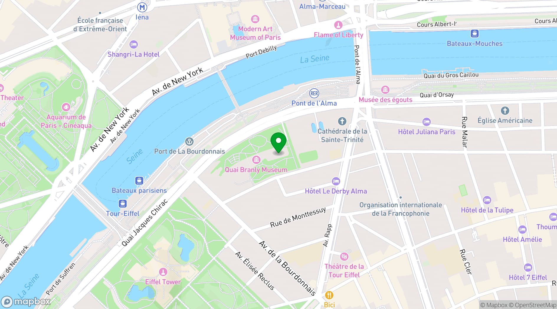 Map showing Les Ombres