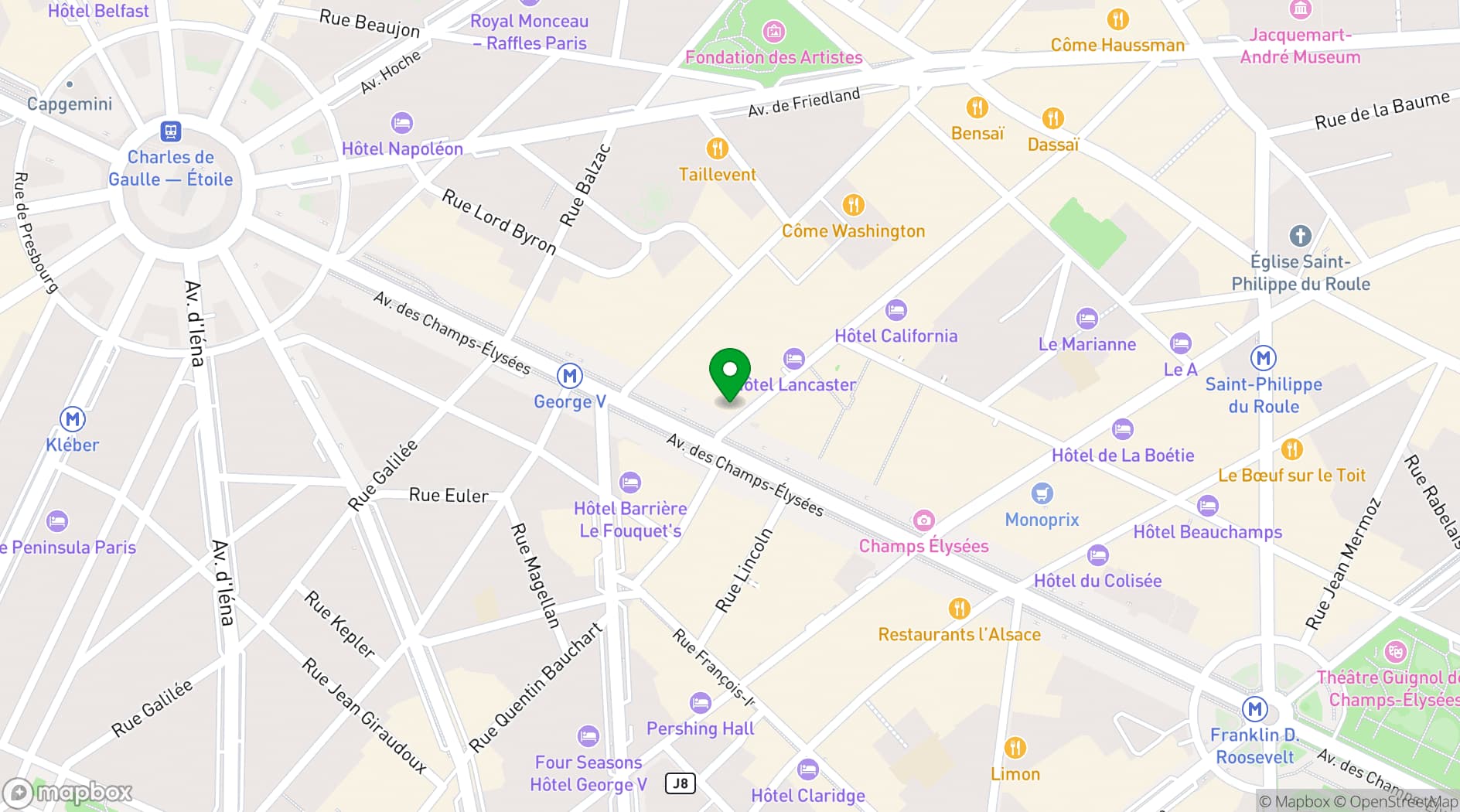 Map showing Rooftop Elysées