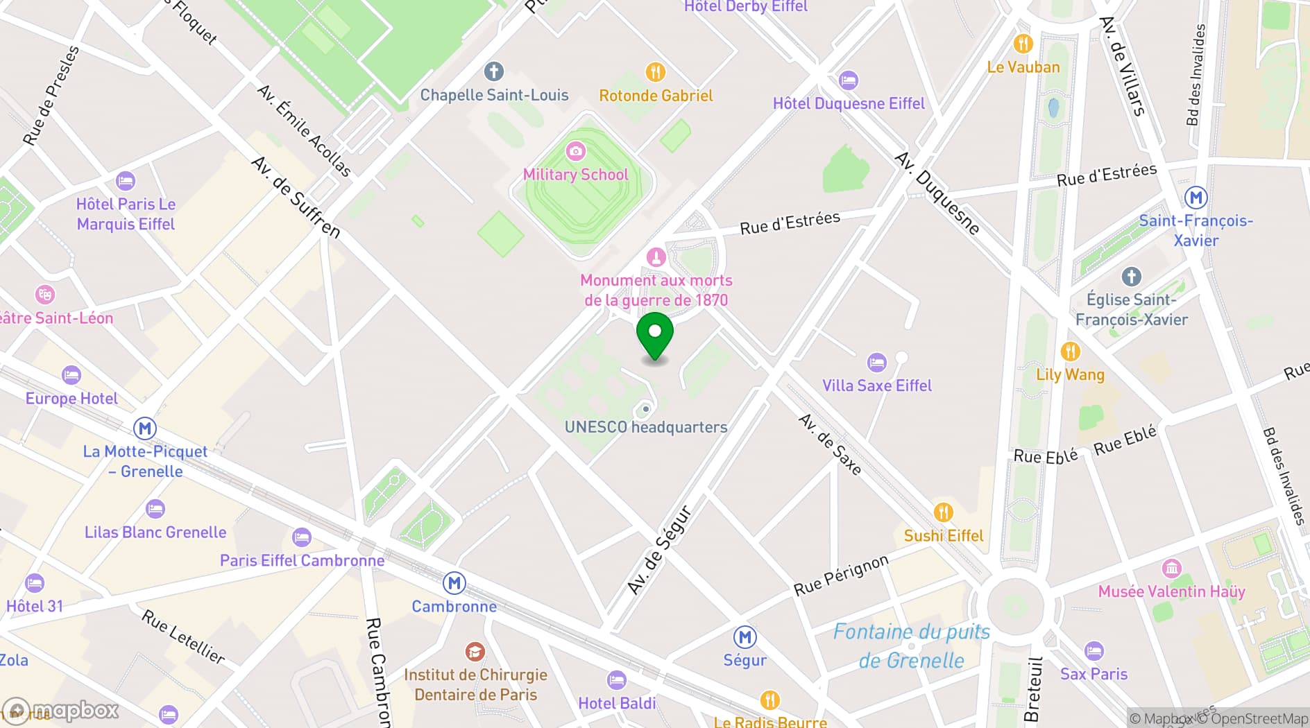 Map showing UNESCO House
