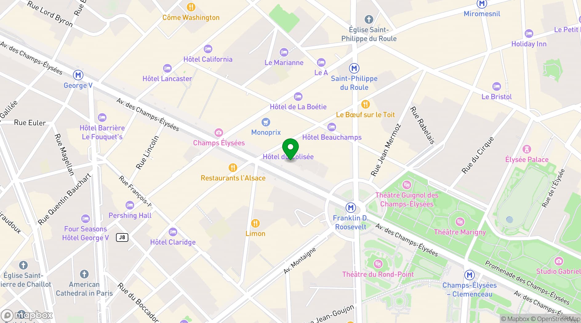 Map showing Paris Society Events