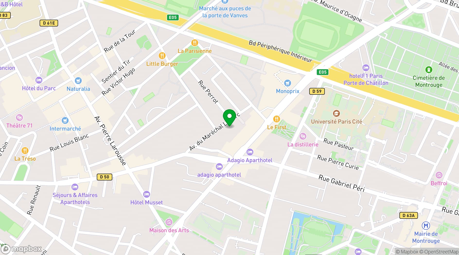 Map showing Espace Clacquesin