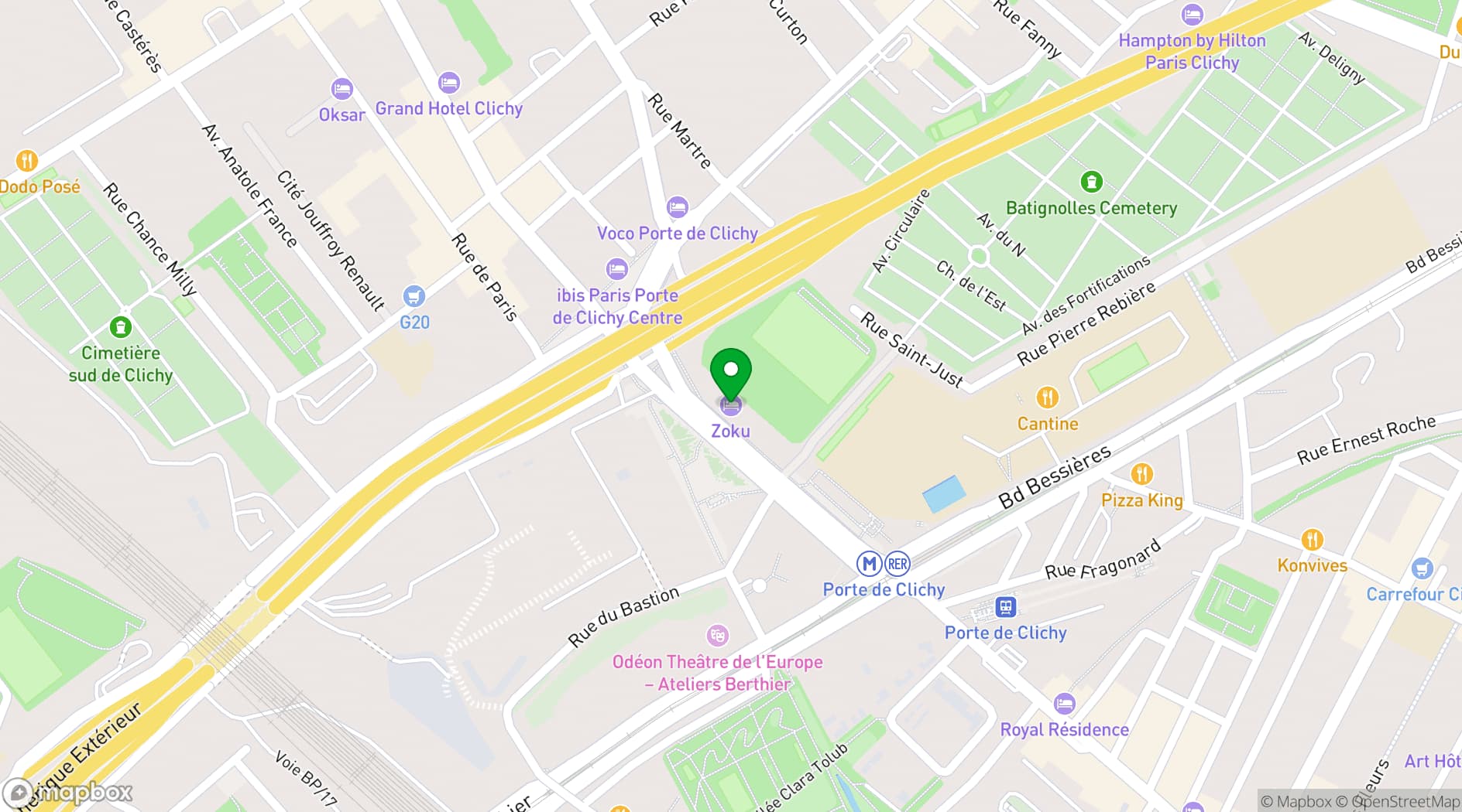 Map showing Zoku Paris