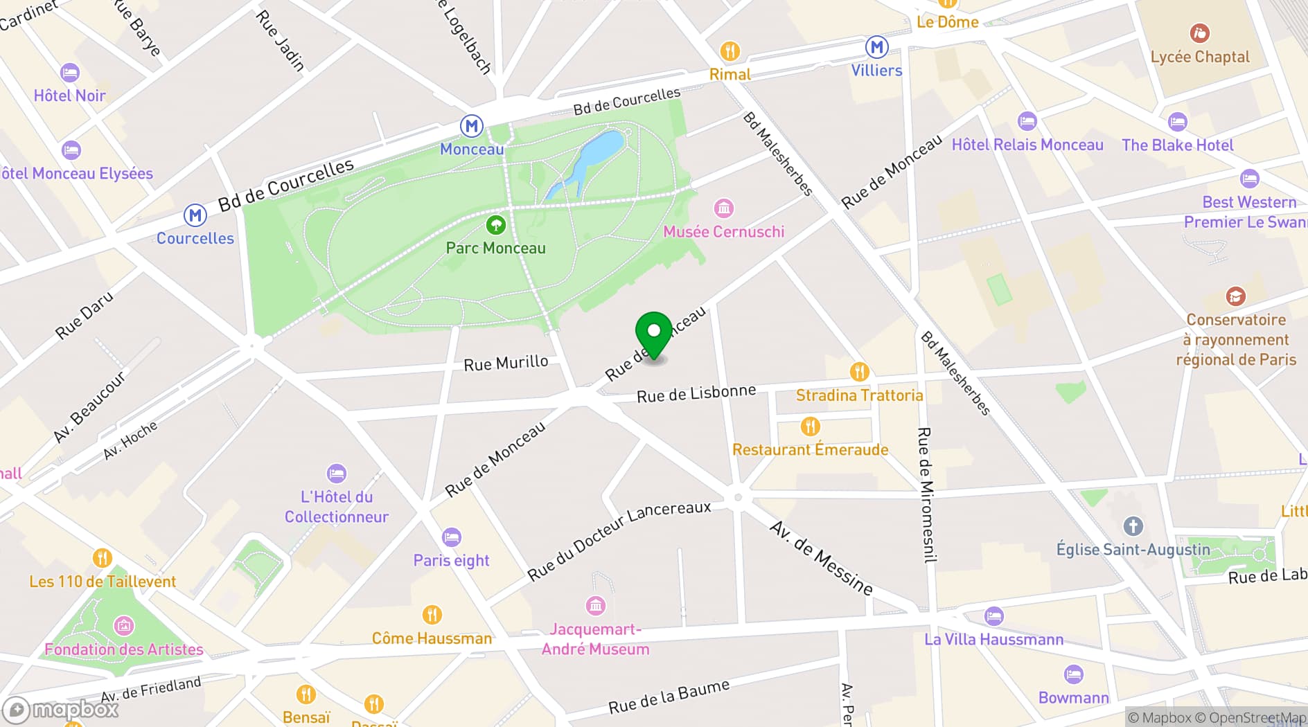 Map showing Salle de Réunion Monceau