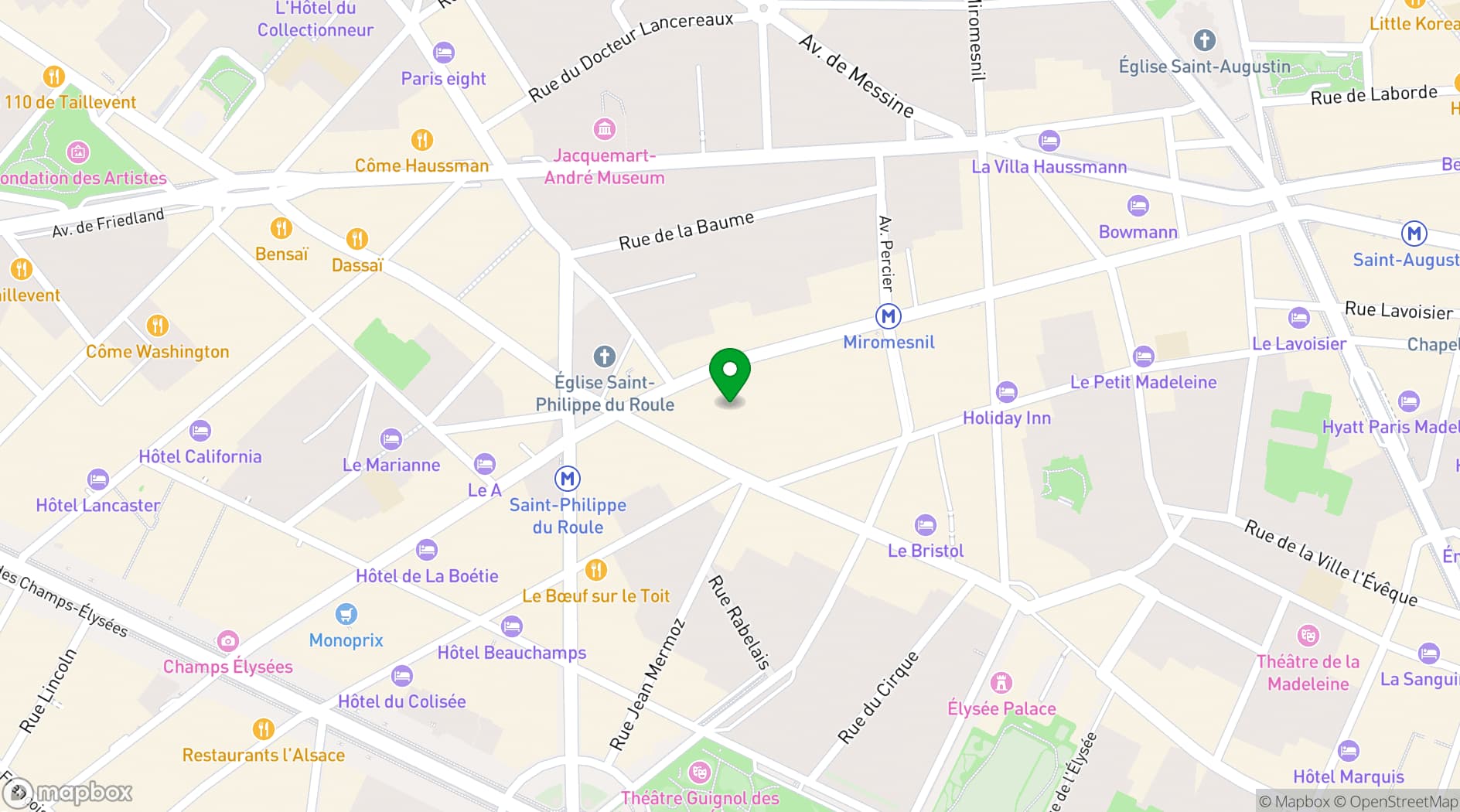 Map showing Pavillon Gabriel