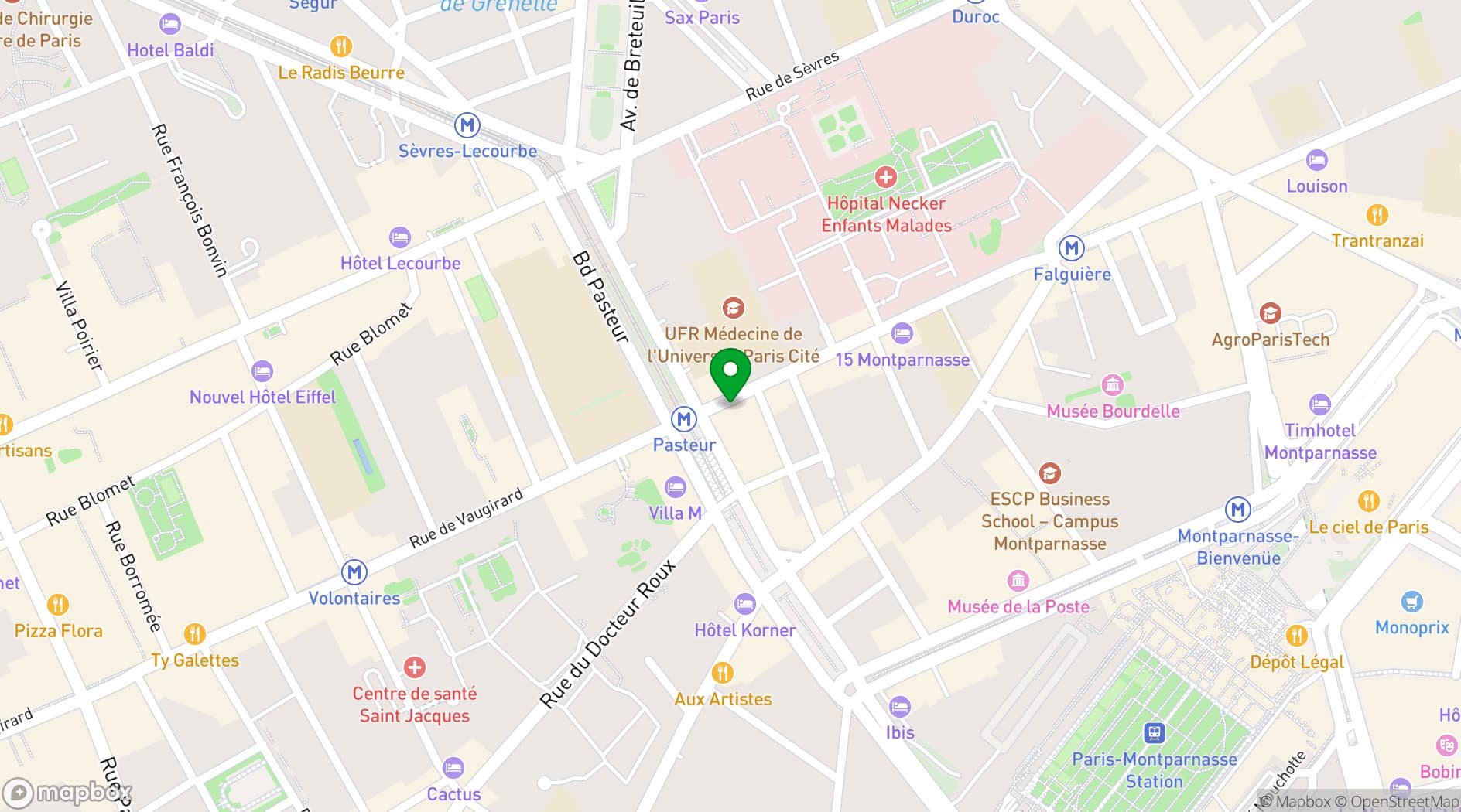 Map showing Paris Montparnasse Events