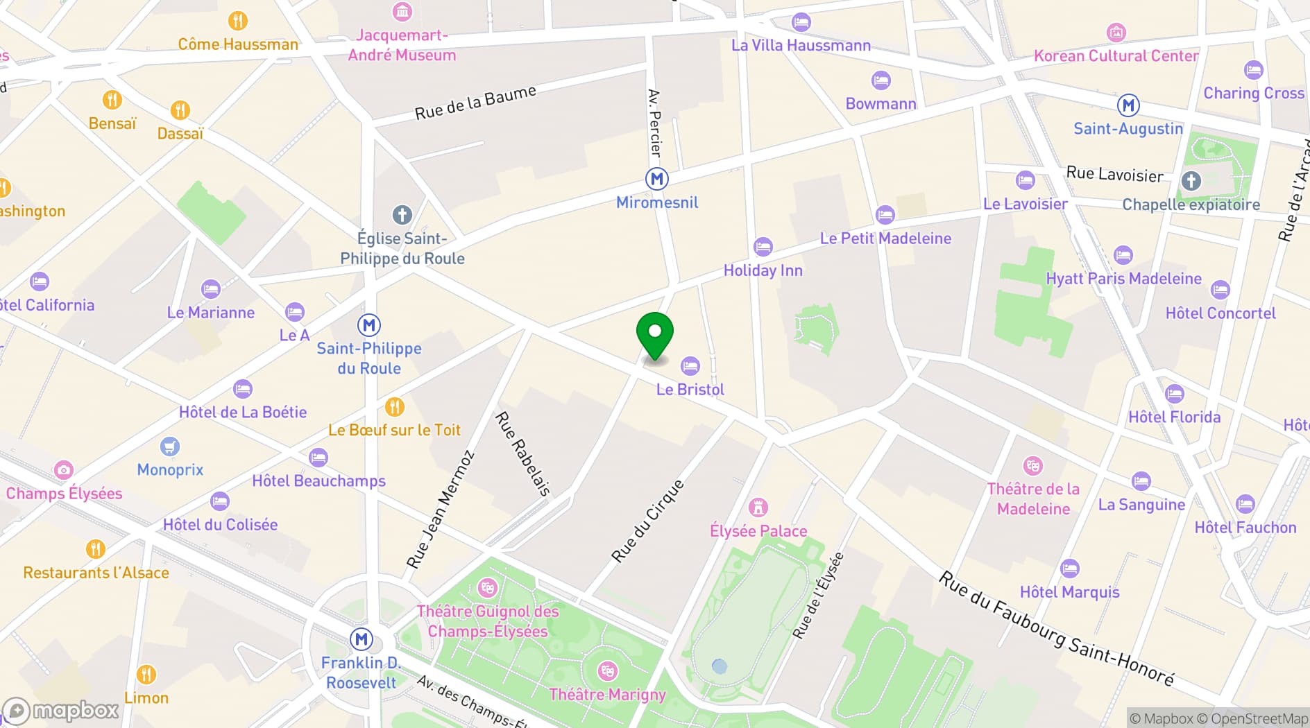 Map showing 114 Faubourg