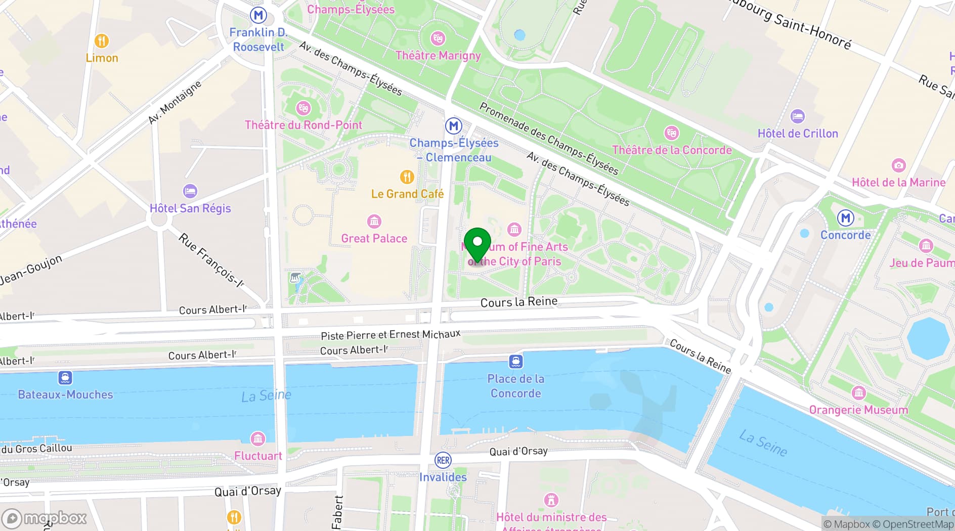 Map showing Petit Palais
