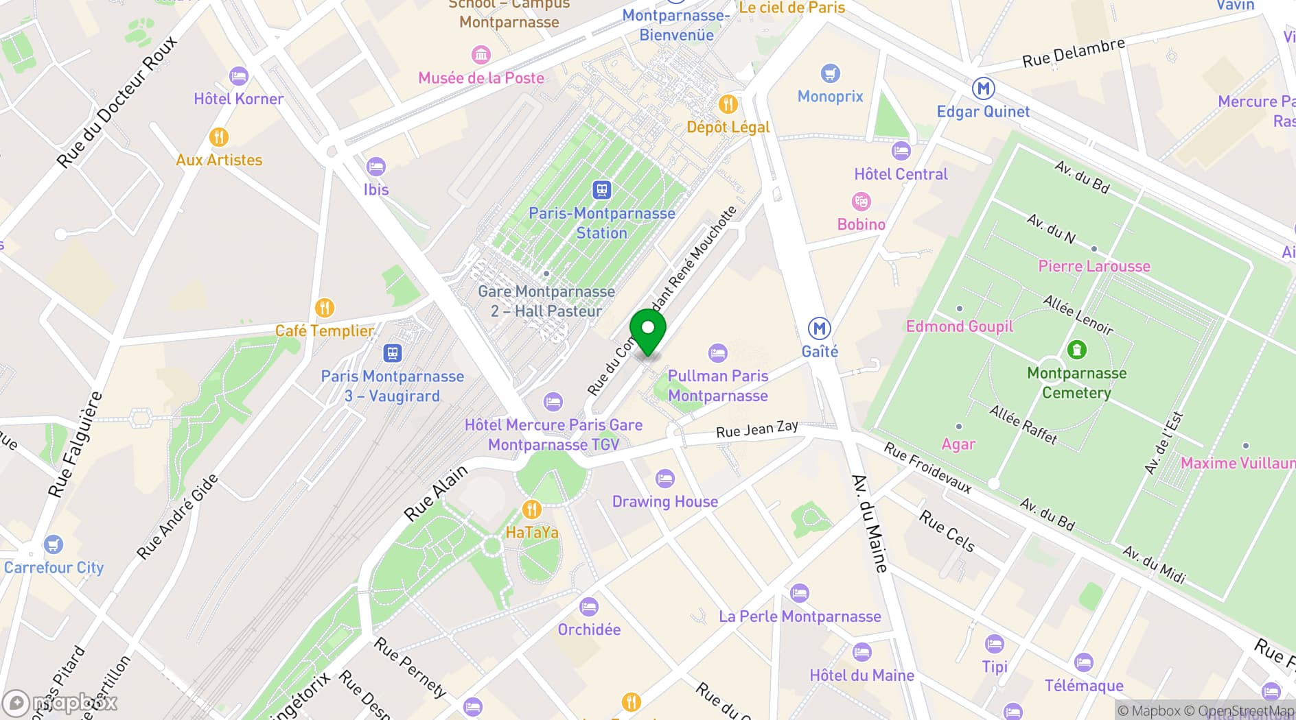 Map showing Pullman Paris Montparnasse