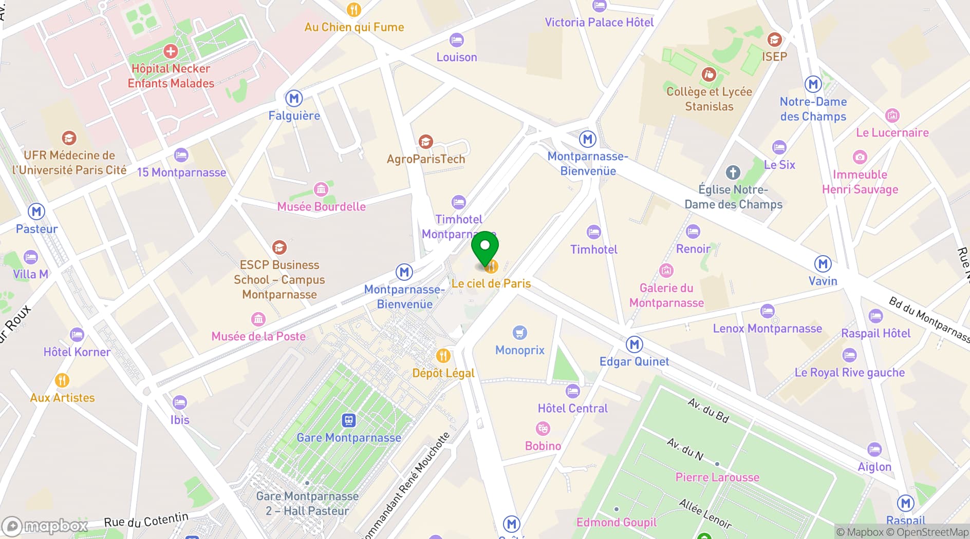 Map showing Terrasse - Tour Montparnasse