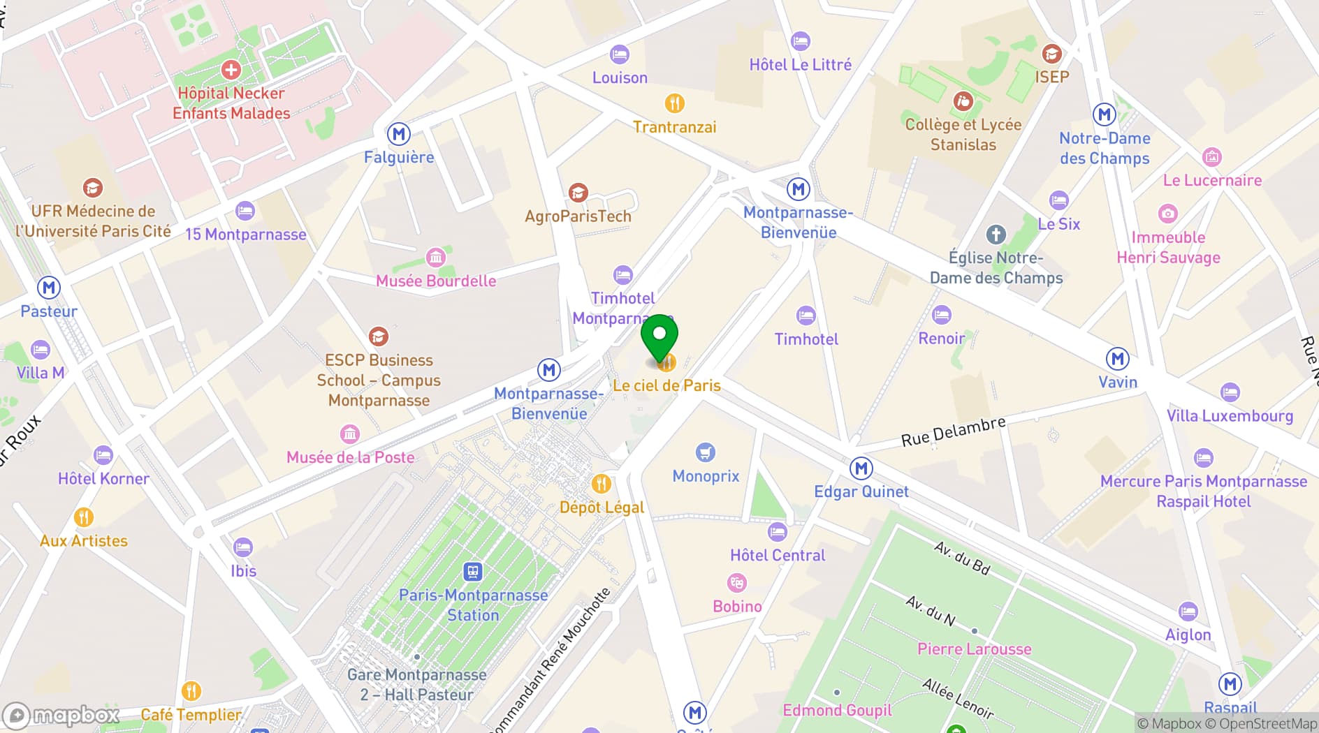 Map showing Espace 56