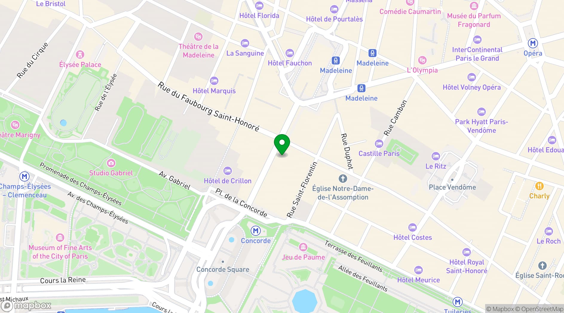 Map showing Royale Paris