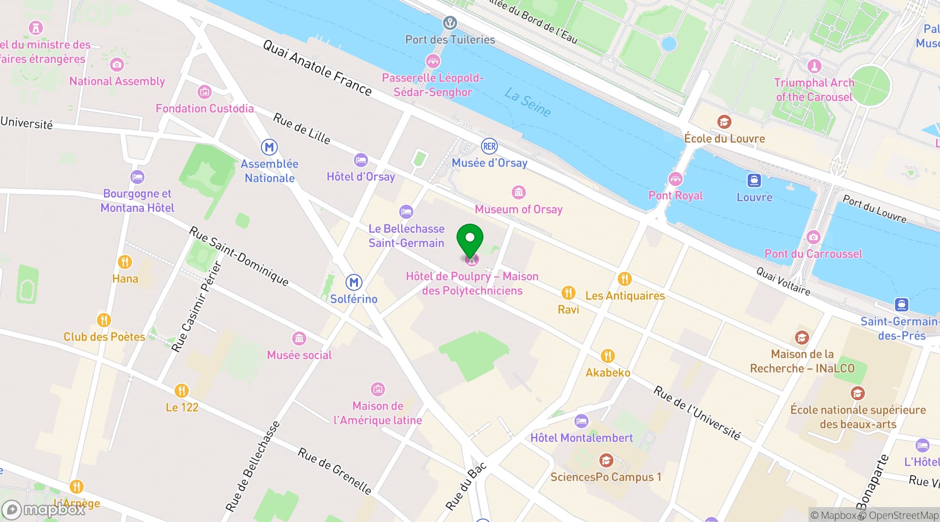 Map showing Maison des Polytechniciens