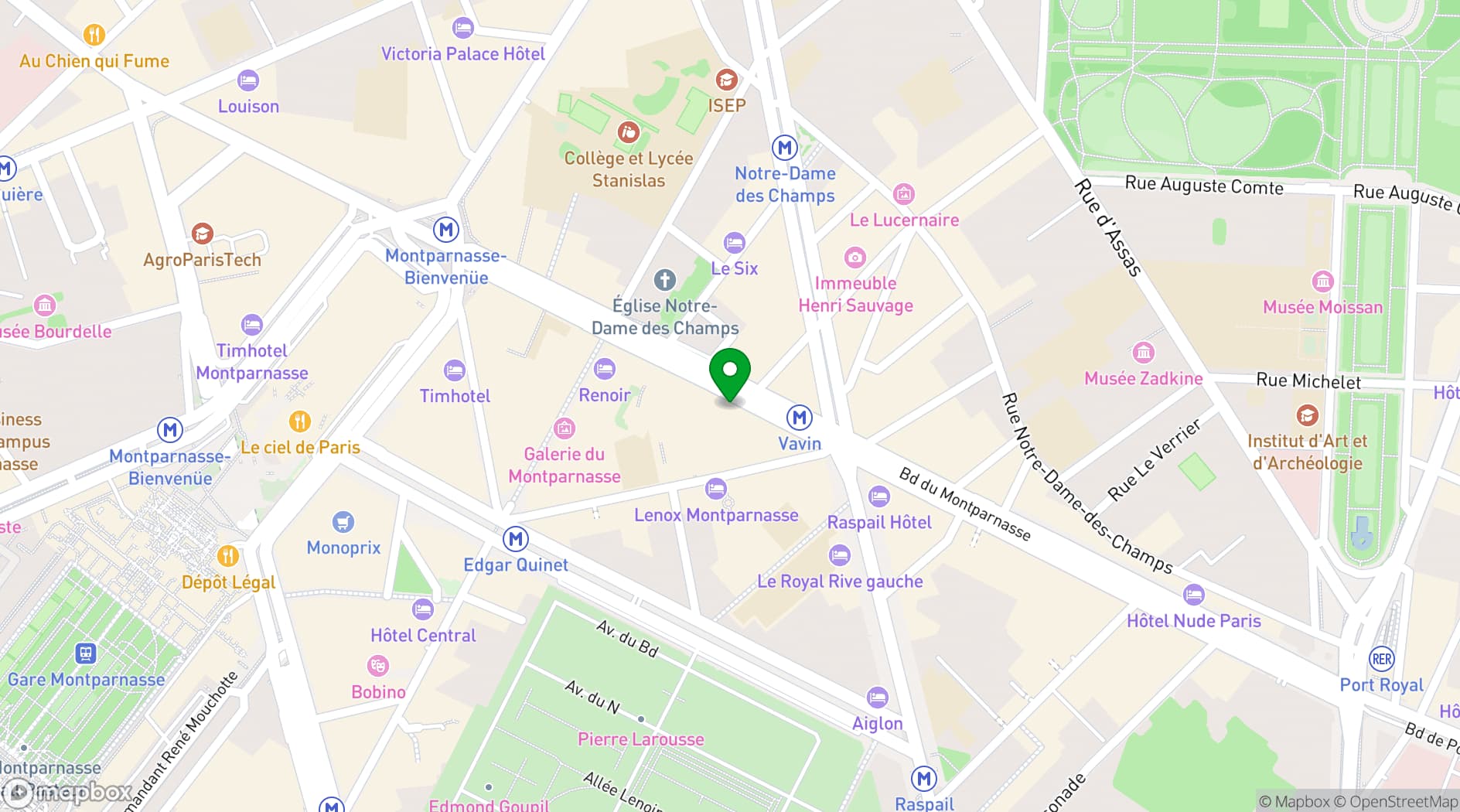 Map showing La Coupole
