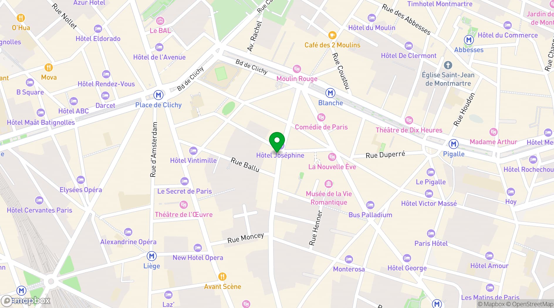 Map showing Hôtel R de Paris