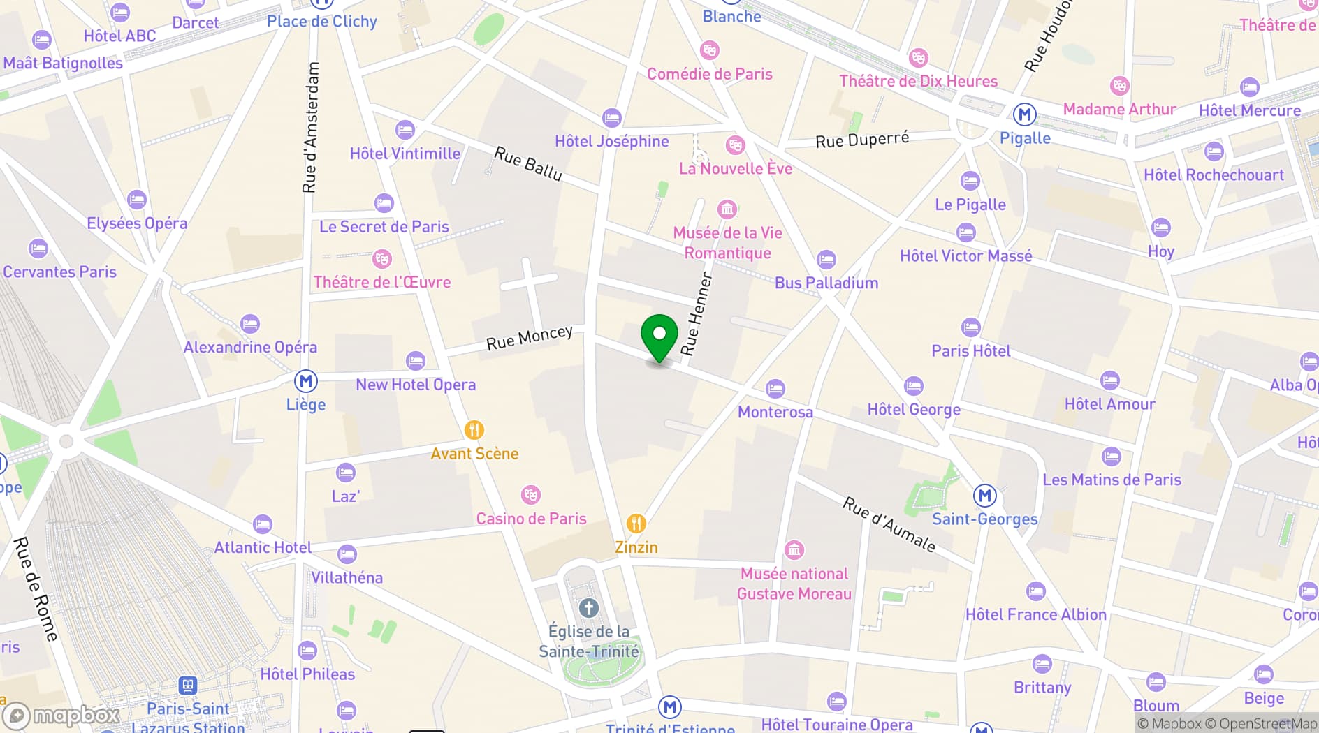 Map showing Soho House Paris