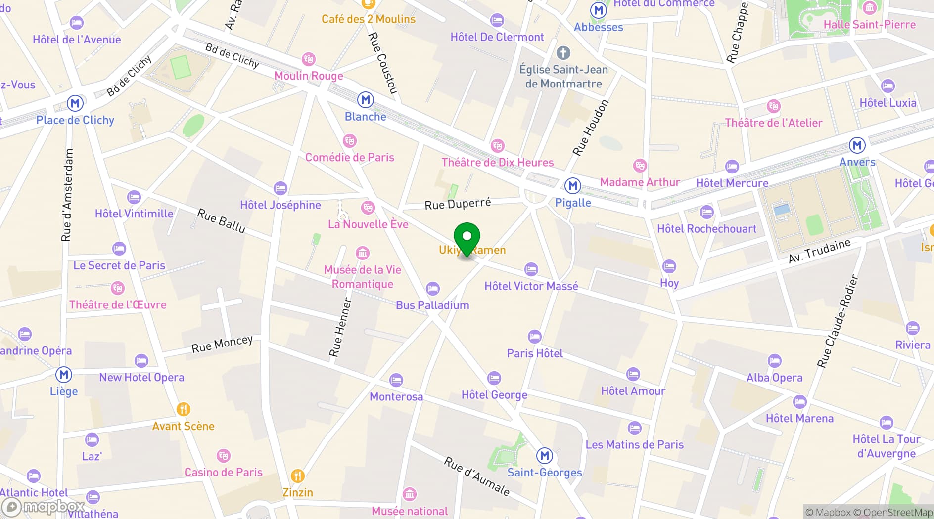 Map showing Le Cancan Pigalle