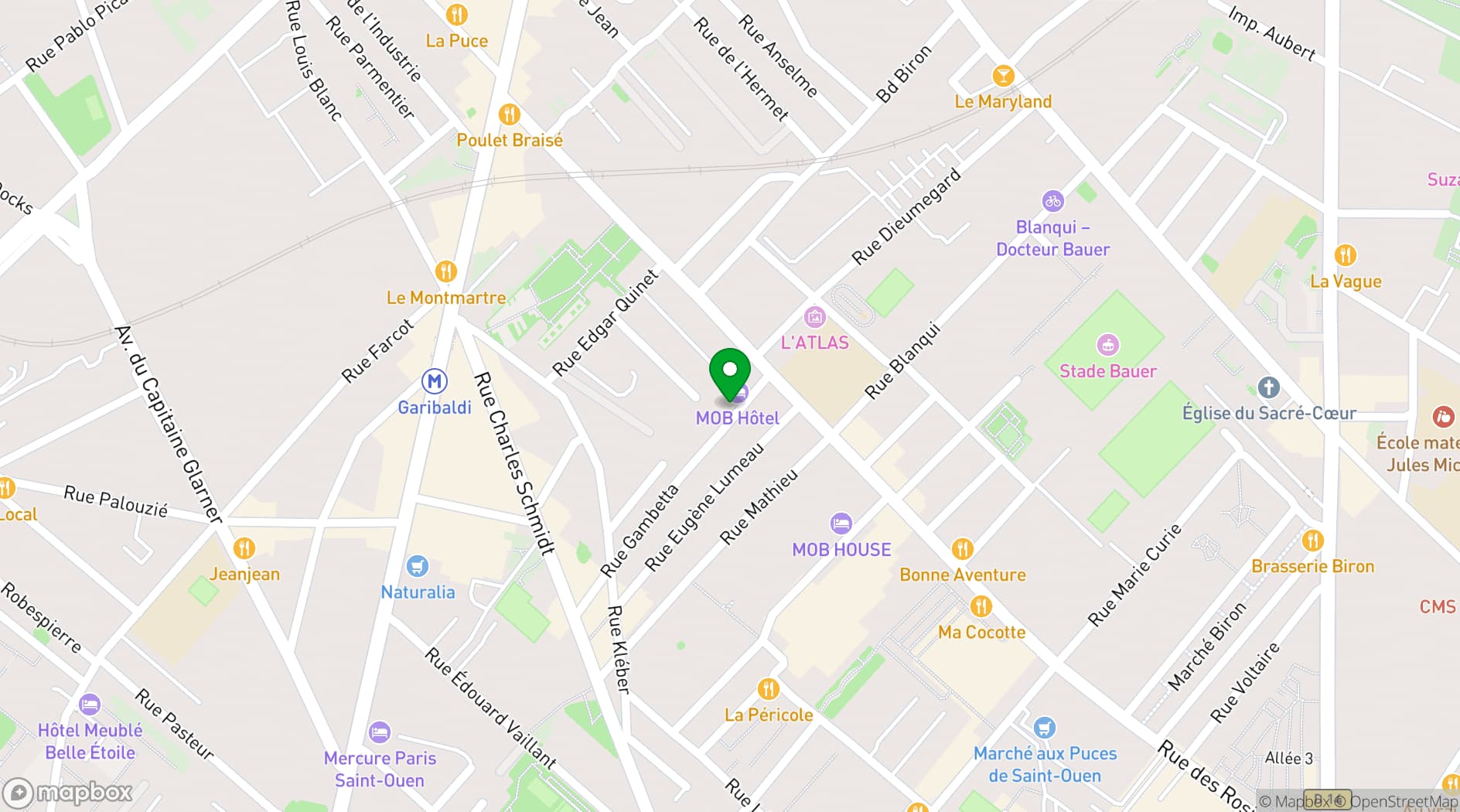 Map showing MOB Hotel
