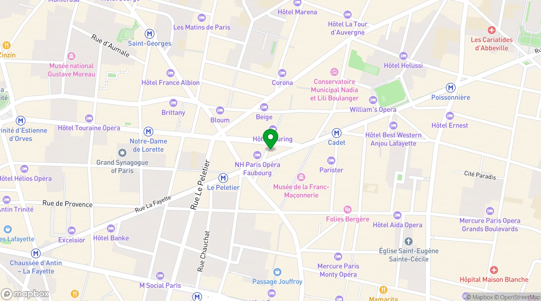 Map showing Les Bariolés de Maud Paris 9