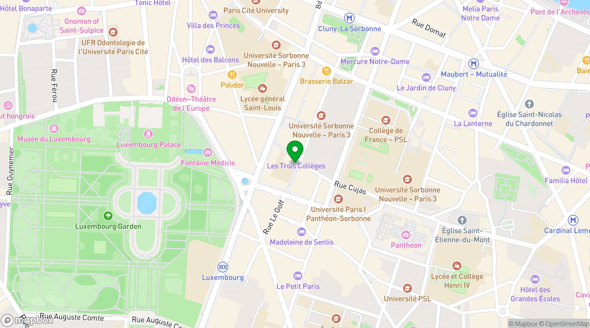 Map showing Grand Hôtel Saint Michel