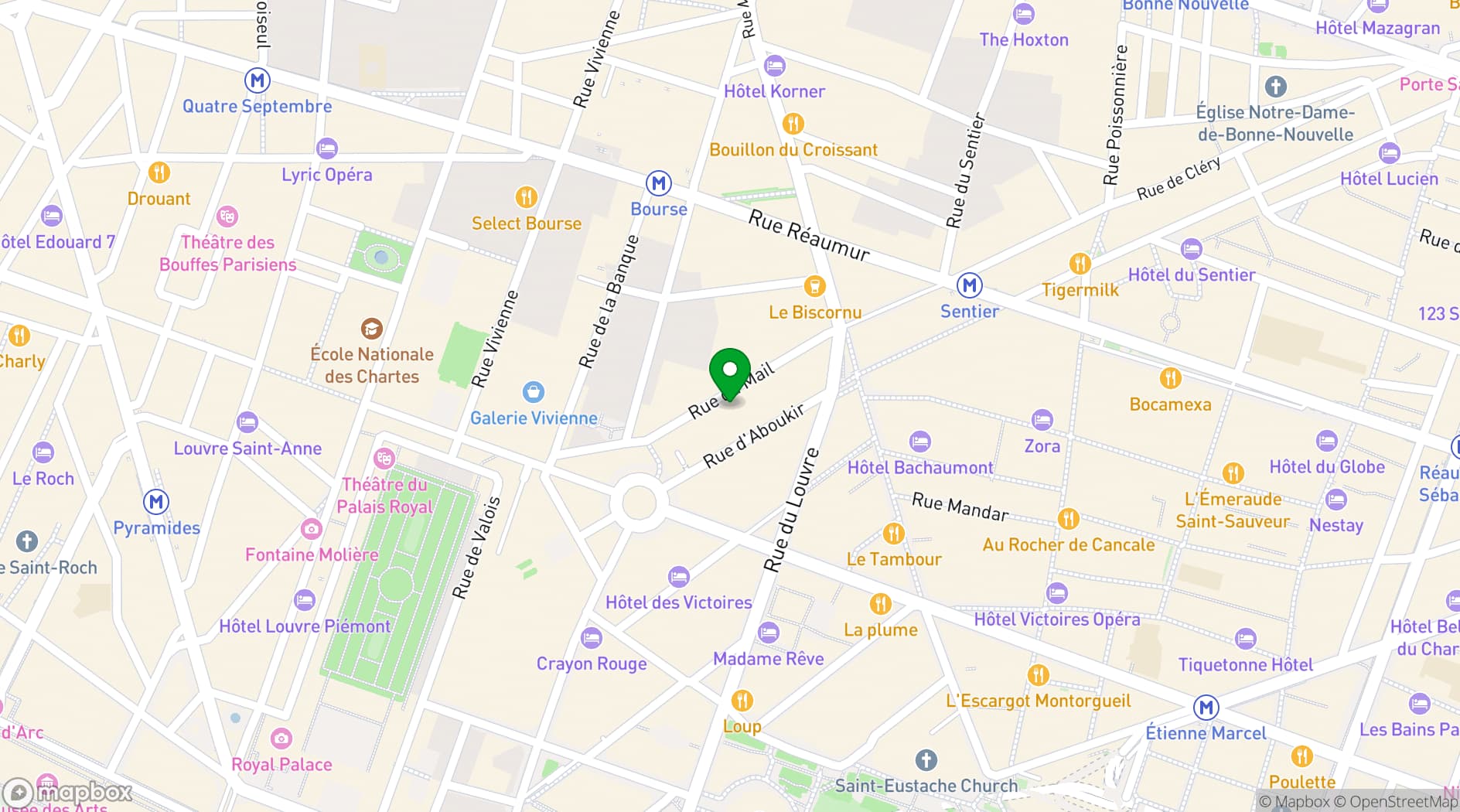 Map showing Comet Place des Victoires