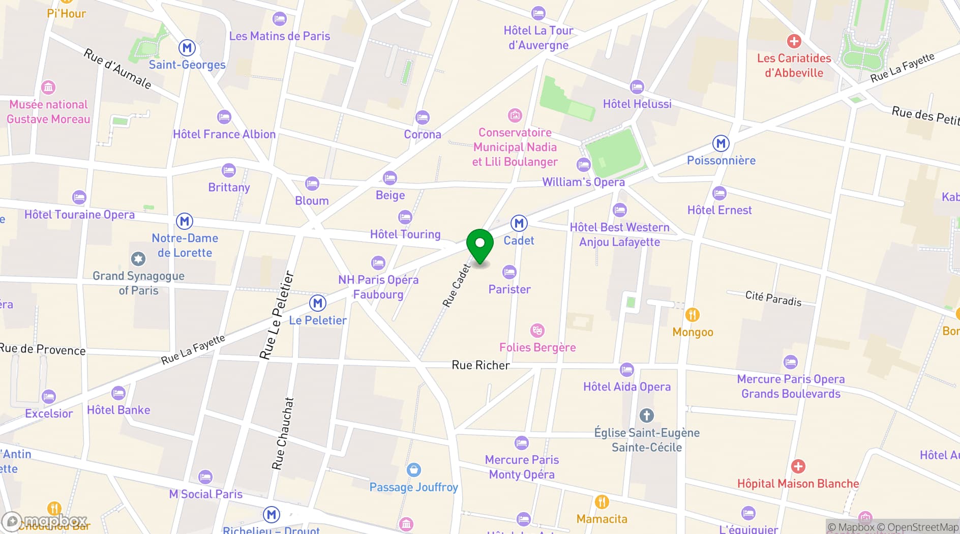 Map showing La Fantaisie