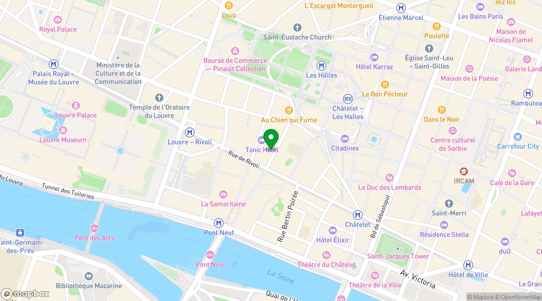 Map showing Hôtel Ducs de Bourgogne