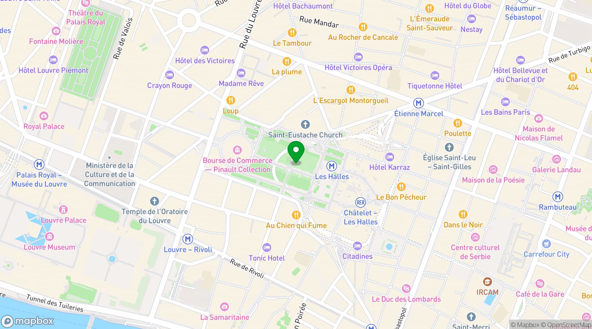 Map showing Forum des images