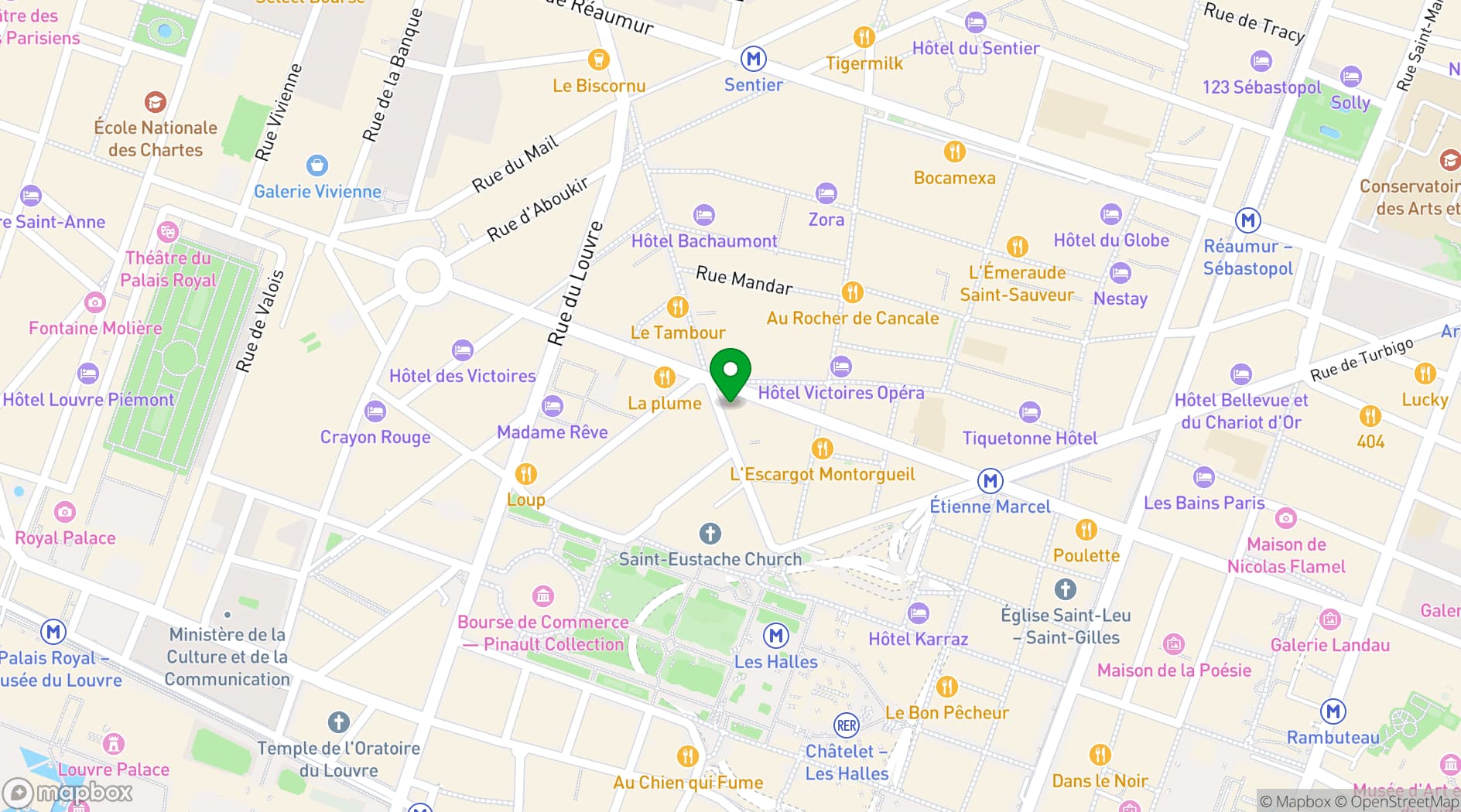 Map showing Le Comptoir de la Gastronomie