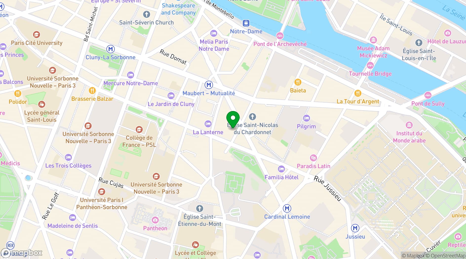 Map showing Hôtel Oratio