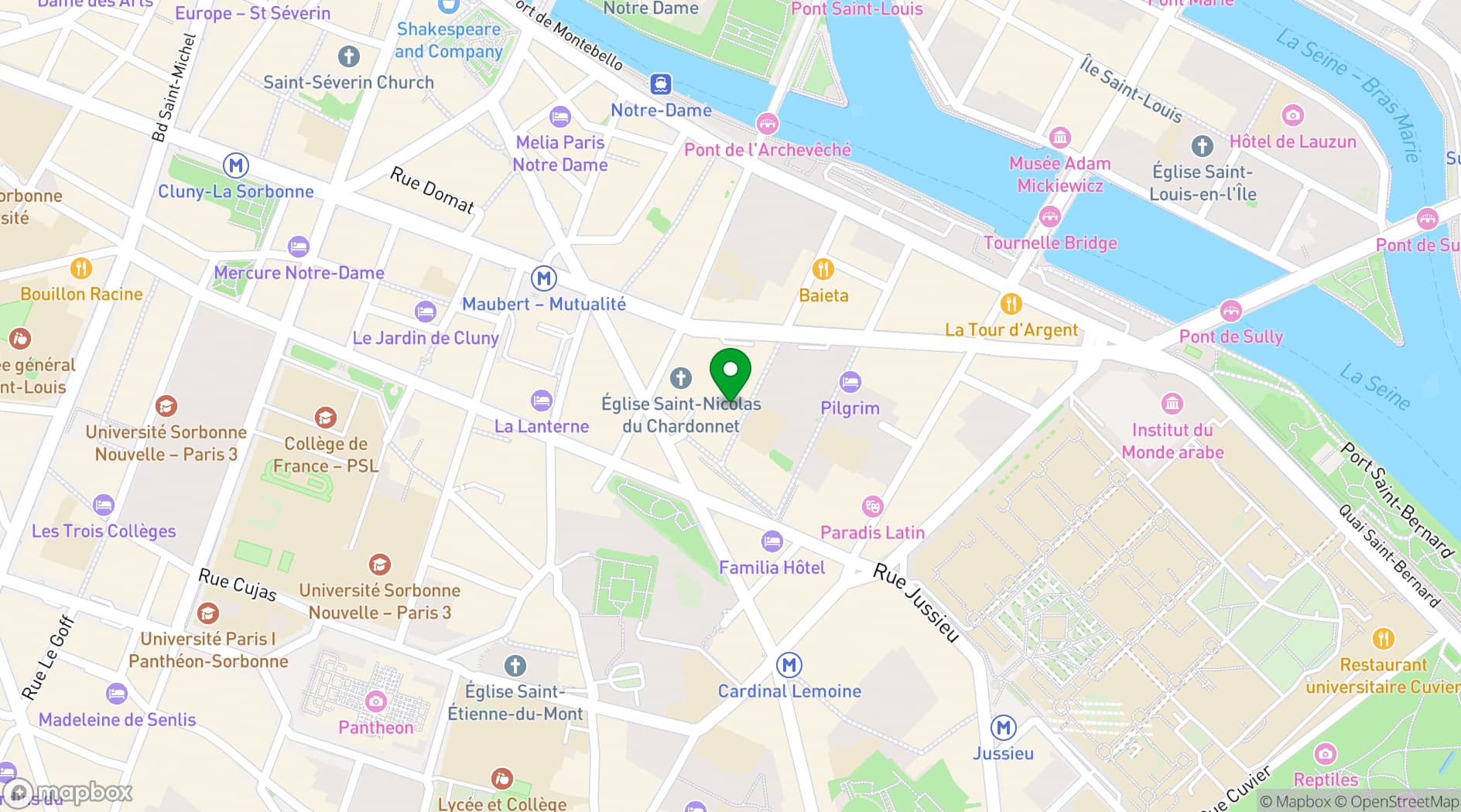 Map showing Maison de la Mutualité