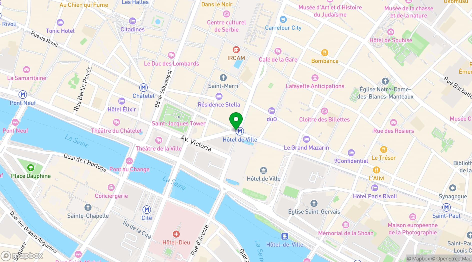 Map showing Prestige Sodexo Collection