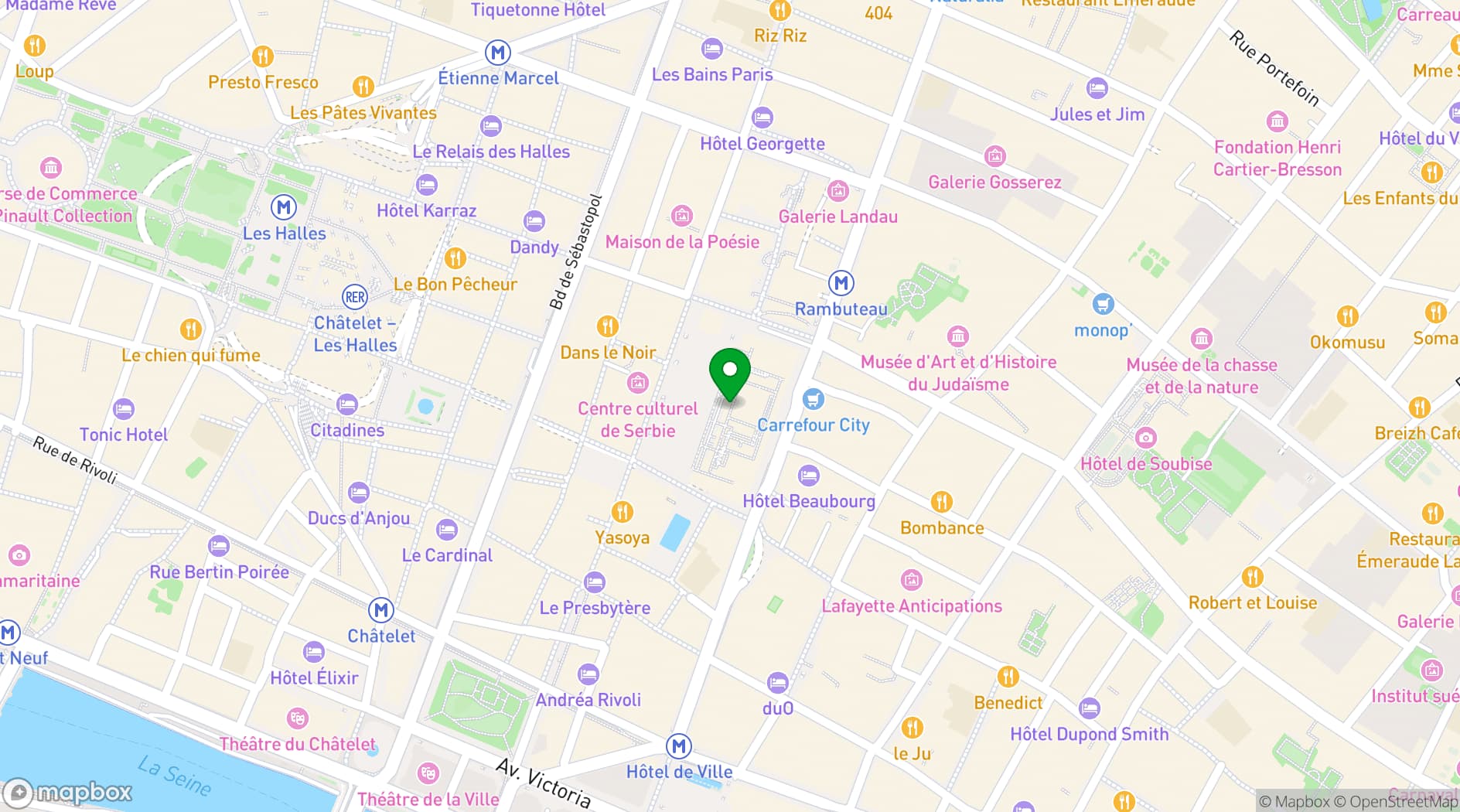 Map showing Centre Pompidou