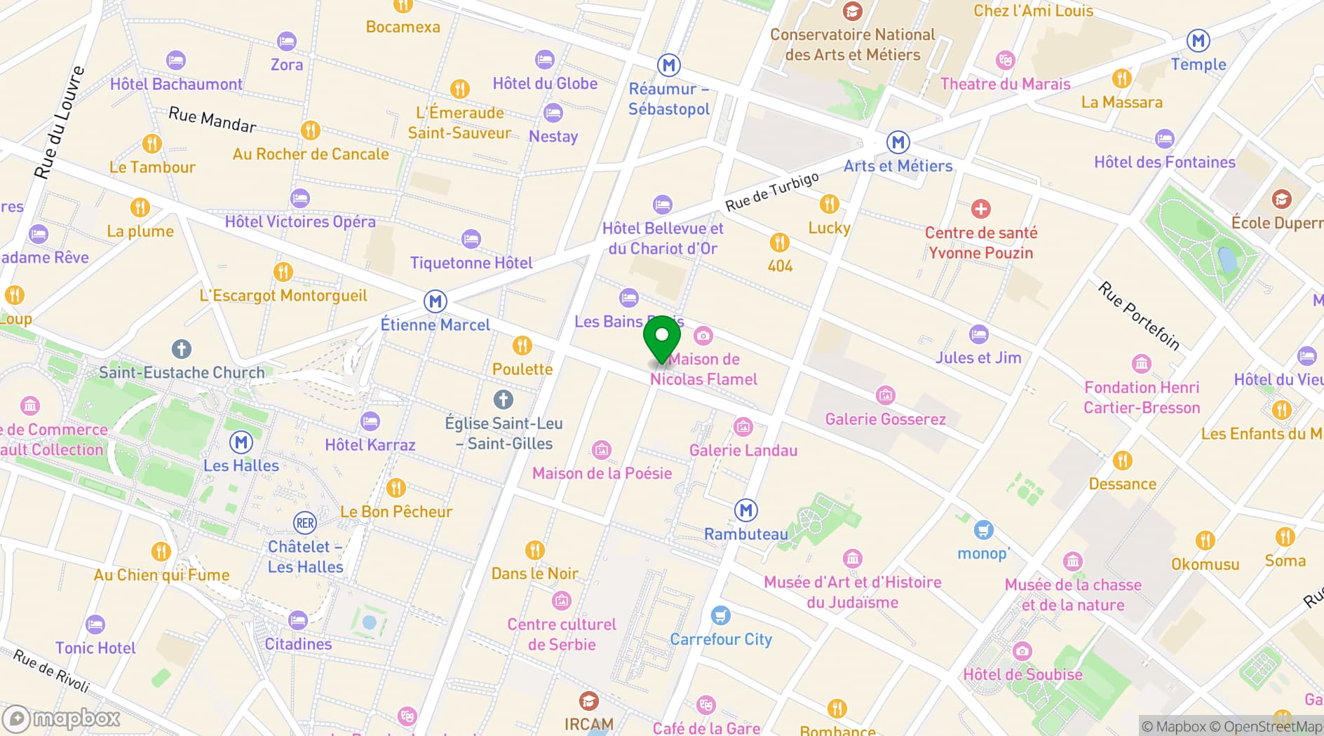 Map showing Espace Saint-Martin