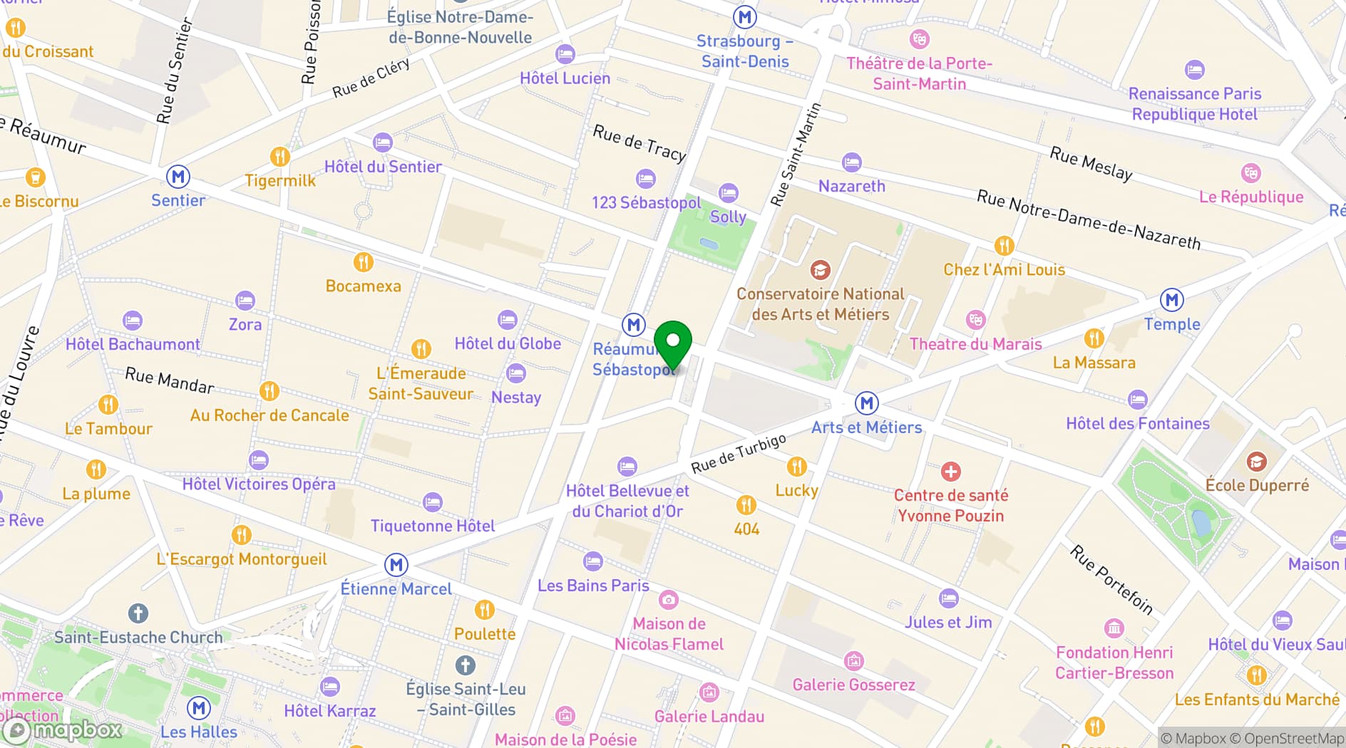 Map showing L’Herbarium