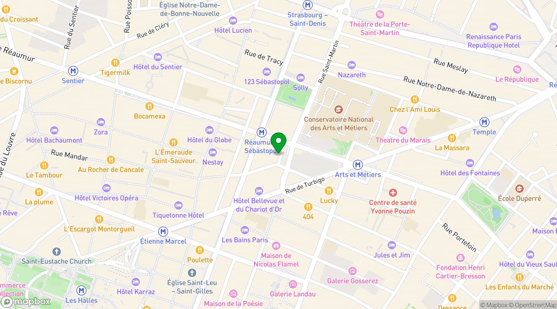 Map showing Hôtel National des Arts & Métiers
