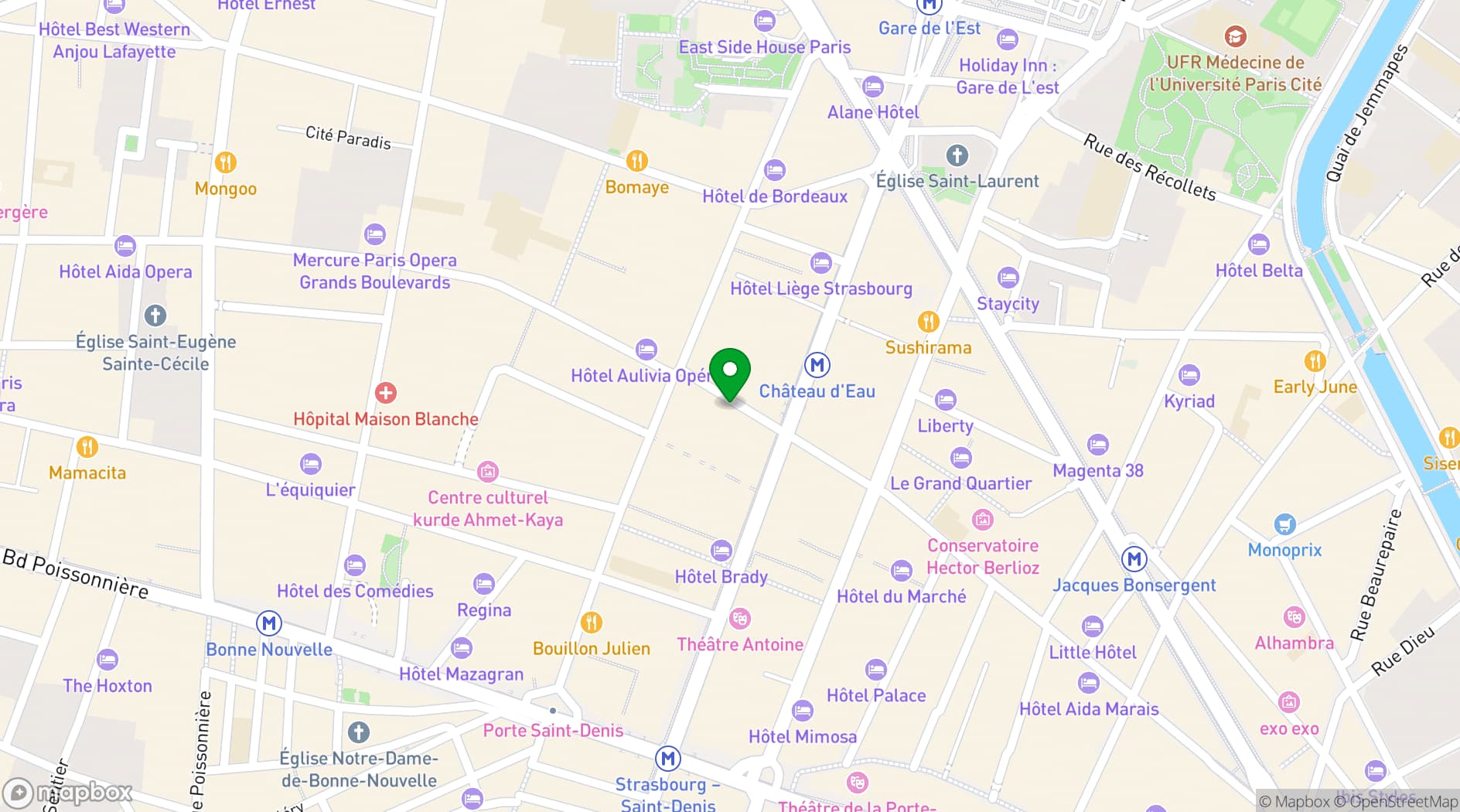 Map showing Hôtel Château d'Eau