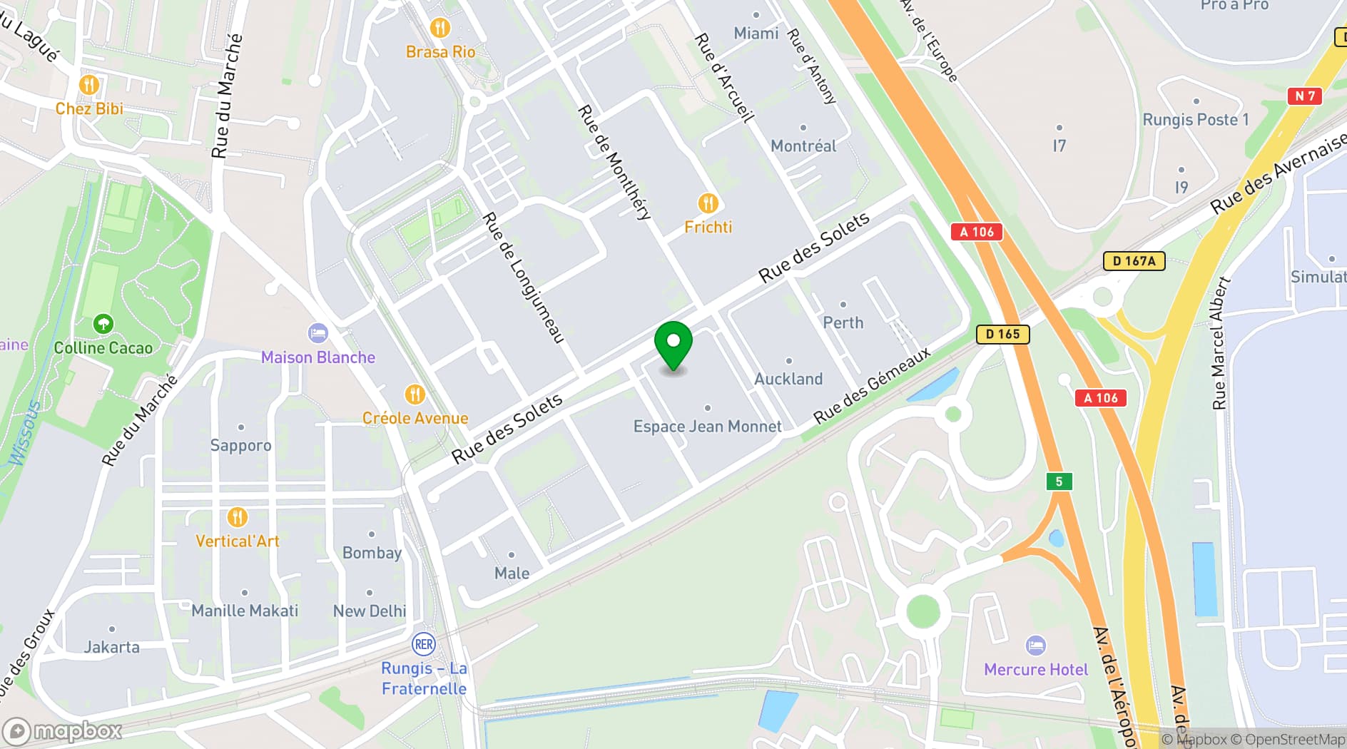 Map showing Espace Jean Monnet