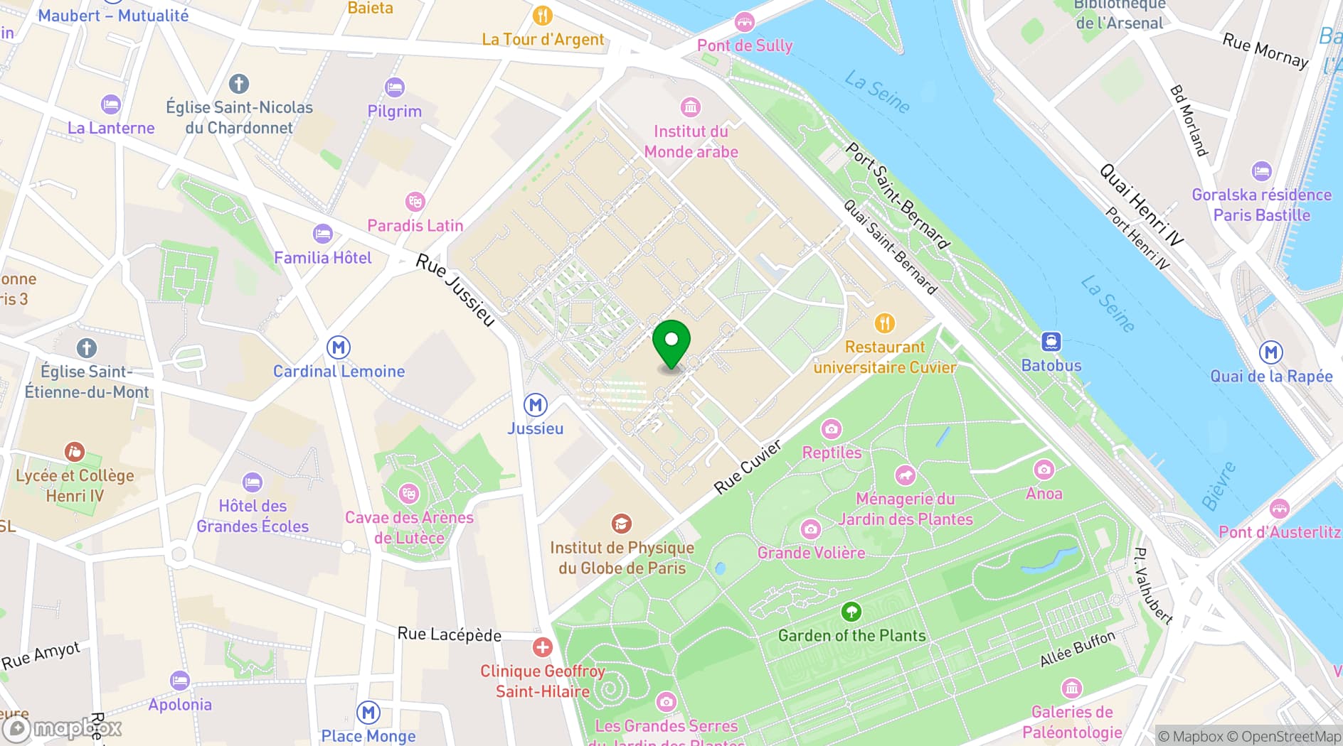 Map showing Centre International de Conférences de Sorbonne Université
